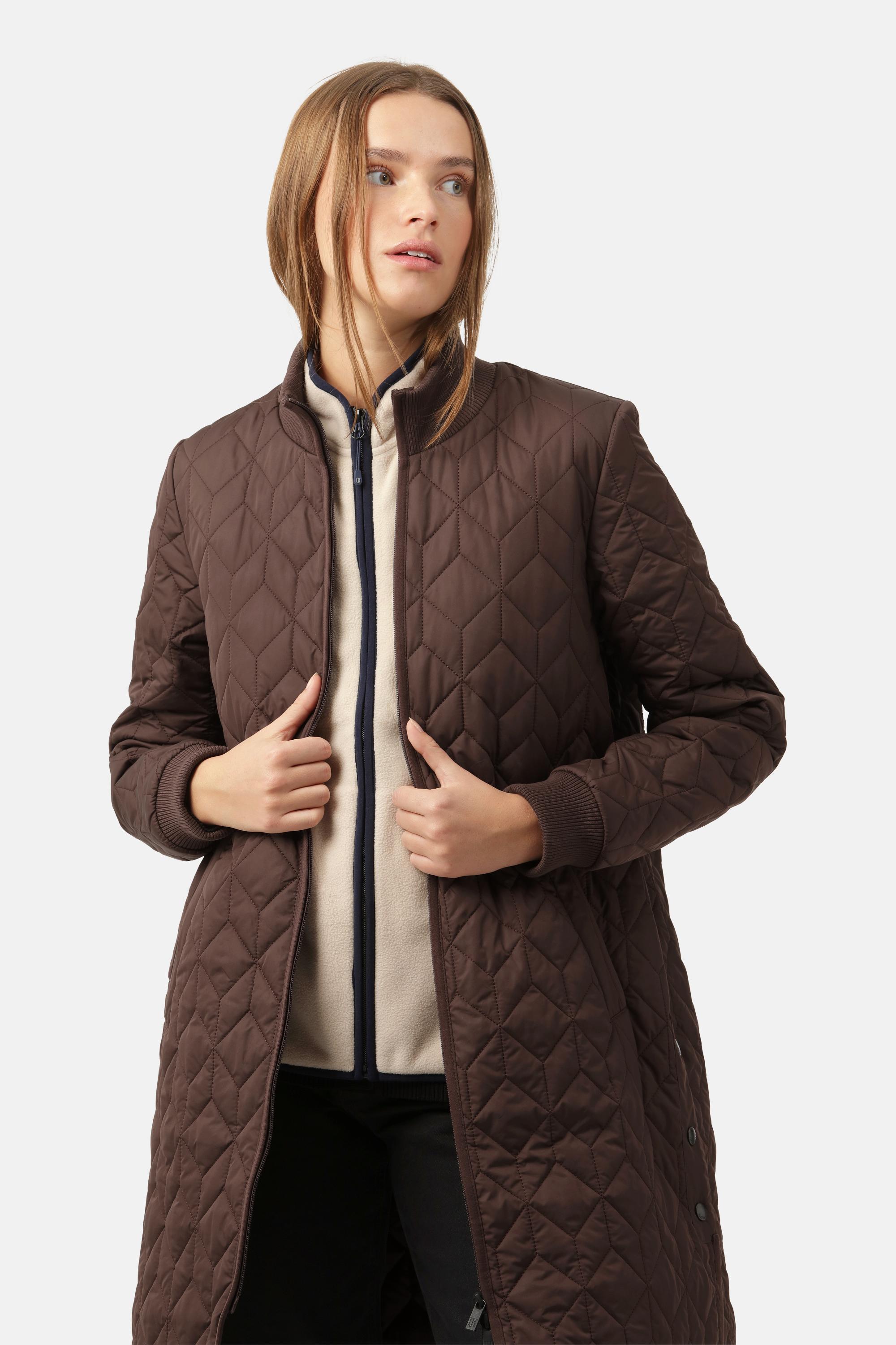 Long Padded Quilt Jacket - Ebony
